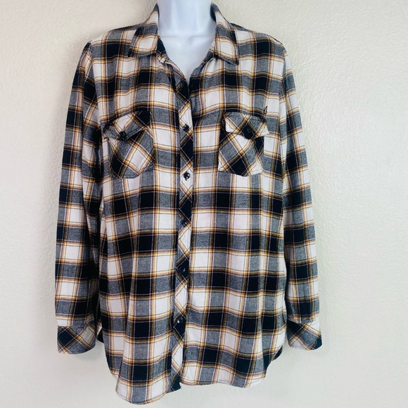 Volcom Black Getting Rad Plaid Button Up Shirt Size M - Picture 1 of 6